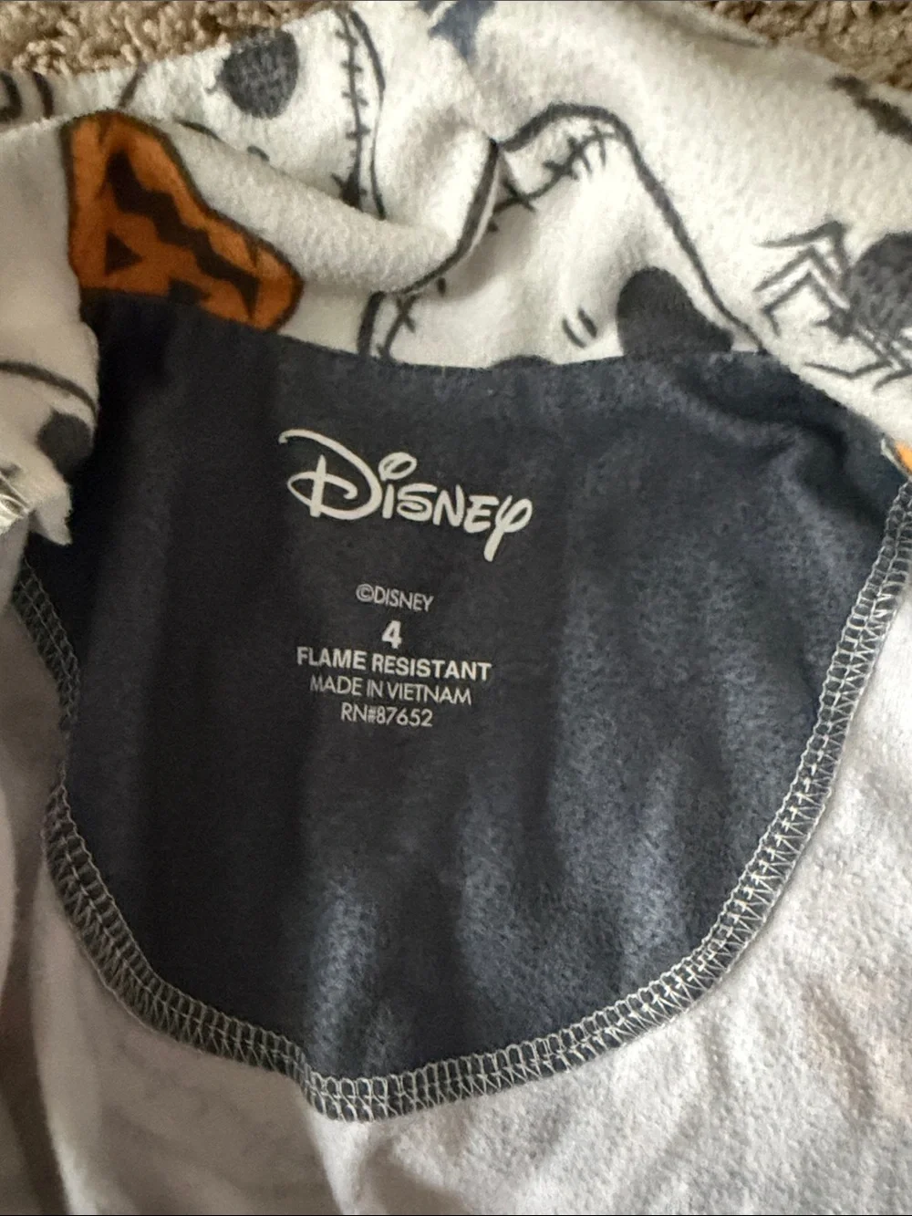 Disney Halloween Jack Skellington Pajama Set - White & Orange
